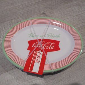 Set of 4 Coca-Cola Melamine Oval Plates